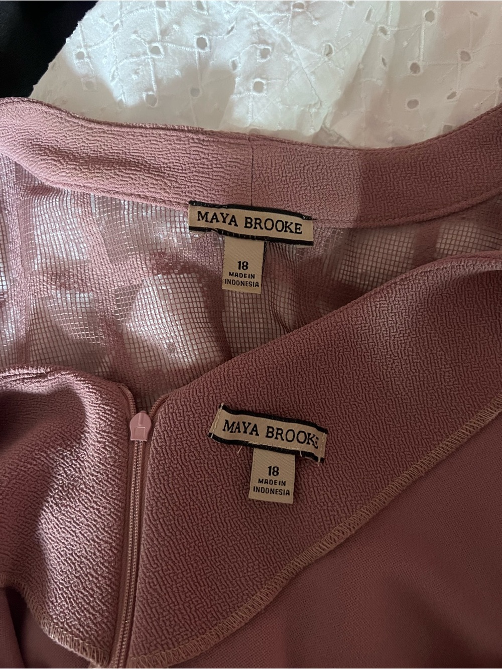 Dusty Rose Two-Piece Dress & Sheer Jacket Set - Picture 6 of 6